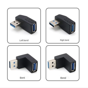 Adaptateur <span class=keywords><strong>OTG</strong></span> <span class=keywords><strong>USB</strong></span> 3.0 haute vitesse mâle-femelle à angle droit, extension de données pour ordinateur, type L 90 degrés, Chine - Product Image 4