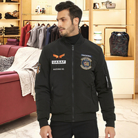 Veste d'hiver décontractée pour homme en velours côtelé brodé imperméable coupe-vent chaude pour l'extérieur col montant bomber grande taille