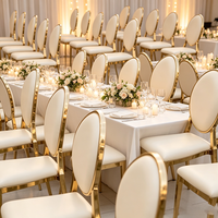 Chaises d'hôtel en gros, chaises empilables en métal dorées pour événements et mariages