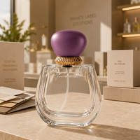 Flacon de parfum en verre de luxe personnalisé 80 ml, col serti 15 mm, pulvérisateur, fond plat épais, emballage vide pour parfum avec bouchon unique
