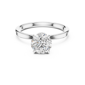 Bague en or 18 carats de qualité supérieure, diamant de laboratoire de style classique pour femmes - Coupe ronde brillante, cadeau de mariage et d'anniversaire, bijoux - Product Image 1