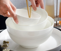 Vente en gros Bol à riz en céramique personnalisé Procelian blanc 5-9 pouces