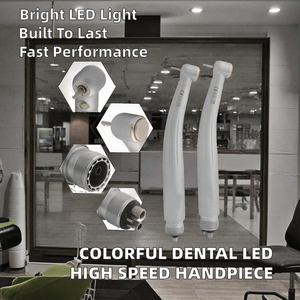 Turbina Dental LED de Alta Velocidad con Botón de Presión, 3 Chorros de Agua, 2/4 Orificios, Metálica, Colorida, de Alta Calidad, Modelo ND-5l de Creative Surgical - Product Image 2