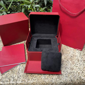 Manufacturer Direct Custom Logo Luxury Red PU Leather <b>Watch</b> Box for <b>Men</b> <b>Watch</b> Case with <b>Black</b> Velvet for Collection - Product Image 3
