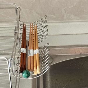 Escurridor colgante de acero inoxidable, forma ovalada, gran capacidad para almacenamiento y drenaje en el fregadero de la cocina - Product Image 1