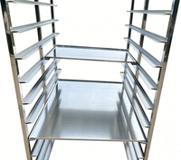 Chariot de boulangerie multi-niveaux en acier inoxydable 304, pliable, avec étagère à pain en treillis métallique, pour refroidissement et four rotatif