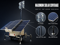 Tour d'éclairage solaire mobile de sécurité 4*100W à LED en silicium monocristallin avec certification CE et MPPT pour l'éclairage des zones éloignées