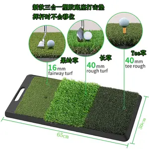 Đa chức năng xách tay chống trượt cao su Golf đánh Mat ba màu ba-cỏ Swing cắt mat