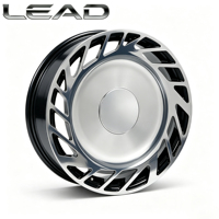 Rines de Aleación Forjados Personalizados LEAD de 17-24 Pulgadas, Dos Tonos, Negro Brillante Pulido, Plateado Cepillado, Tapa Flotante, para SUVs de Lujo, Nuevos, 5 Años de Garantía
