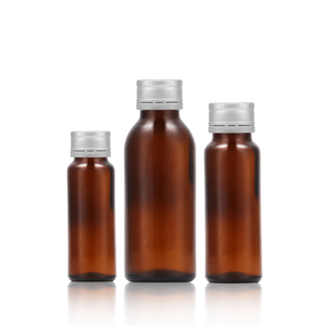30ml 50ml 100ml ambra <span class=keywords><strong>Pharma</strong></span> flacone di vetro liquido orale con tappo in alluminio per la medicina sciroppo liquido - Product Image 1