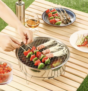 <span class=keywords><strong>เตา</strong></span>บาร์บีคิวถ่านแบบพกพา สแตนเลสทรงกลม ขนาด 28 ซม. สำหรับตั้งโต๊ะ ปิ้งย่างกลางแจ้ง แคมป์ปิ้ง ปิกนิก - Product Image 2