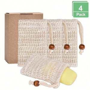 Sacs à savon en sisal naturel, pochette exfoliante en maille pour économiser le savon, 5,5 x 3,5 - Product Image 4
