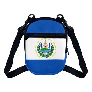 Bolso bandolera pequeño con solapa y patrón de bandera de <span class=keywords><strong>El</strong></span> Salvador personalizado unisex, venta al por mayor, bolsos laterales con cierre de cremallera para mujer y Niña - Product Image 3