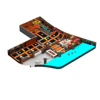 Trampoline Commercial, Équipement de Parc de Trampolines Intérieur, Parc de Trampolines Bungee pour Enfants et Adultes