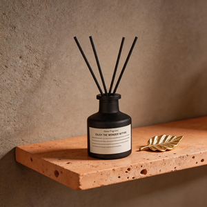 Luxury Monochrome Glass <b>Reed</b> <b>Diffuser</b> Set For Modern Home Decor Wholesale Private Label Premium Enjoy The Wonder Within Set - Product Image 1