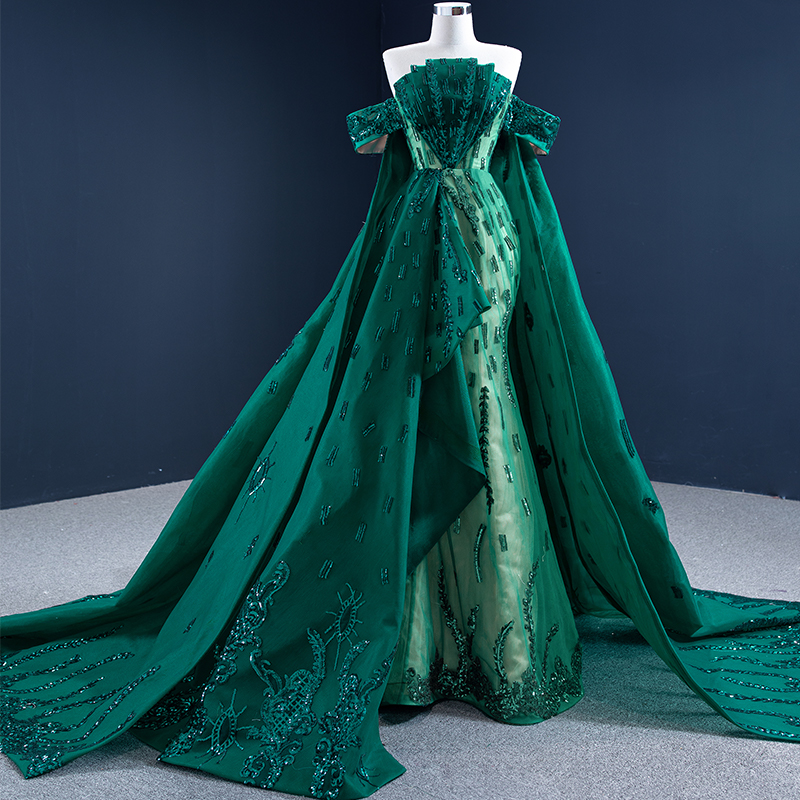Jancember Rsm67231 Off-shoulder Mermaid Gown With Glitter Print & Pleats Oem Jancember Rsm67231 Off-shoulder Mermaid Gown With Glitter Print & Pleats Oem