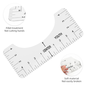 JP เสื้อยืดแบบใสวัสดุพีวีซีไม้บรรทัดนำเสื้อยืดไม้บรรทัดการจัดตำแหน่งเสื้อยืดสำหรับเย็บผ้า - Product Image 2
