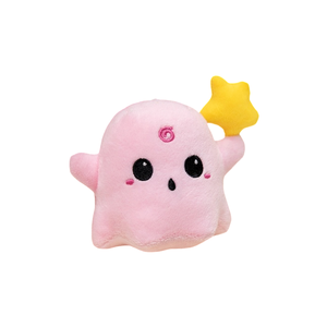 Porte-clés en peluche fantôme <span class=keywords><strong>rouge</strong></span> mignon avec <span class=keywords><strong>étoile</strong></span> jaune, breloque amusante et effrayante pour les cadeaux de fête d'Halloween en gros - Product Image 4