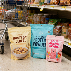 Bolsa de Plástico con Cierre Hermético de Alta Calidad, a Prueba de Olores, para Guardar Gomitas, Proteína en Polvo, Cereales y Alimentos Secos - Product Image 1