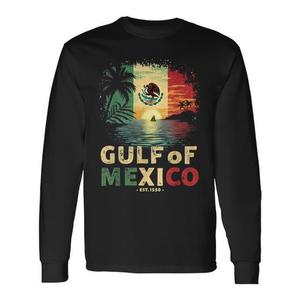 Camiseta vintage de manga larga con bandera del Golfo de México Est 1550 - Product Image 1