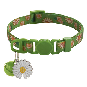 Kalung Anjing Kecil yang Elegan dengan Liontin Bunga Daisy yang Lucu, Pola Floral, Kalung Kucing dengan Gesper Lepas yang Tahan Lama, Poliester, Airtag untuk Anjing Kecil - Product Image 4