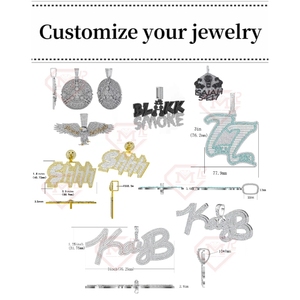 Ювелирные изделия в стиле хип-хоп VVS изумрудно вырезанные Буквы с именем Муассанит Кулон 925 Серебряный изготовленный на заказ кулон с муассанитом - Product Image 4