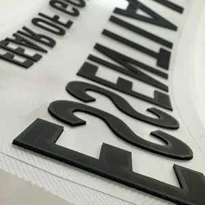 Personalizzato 3D trasferimento di calore logo del marchio trasferimento di calore stampato in plastica sol trasferimento di calore adesivi in vinile stampati