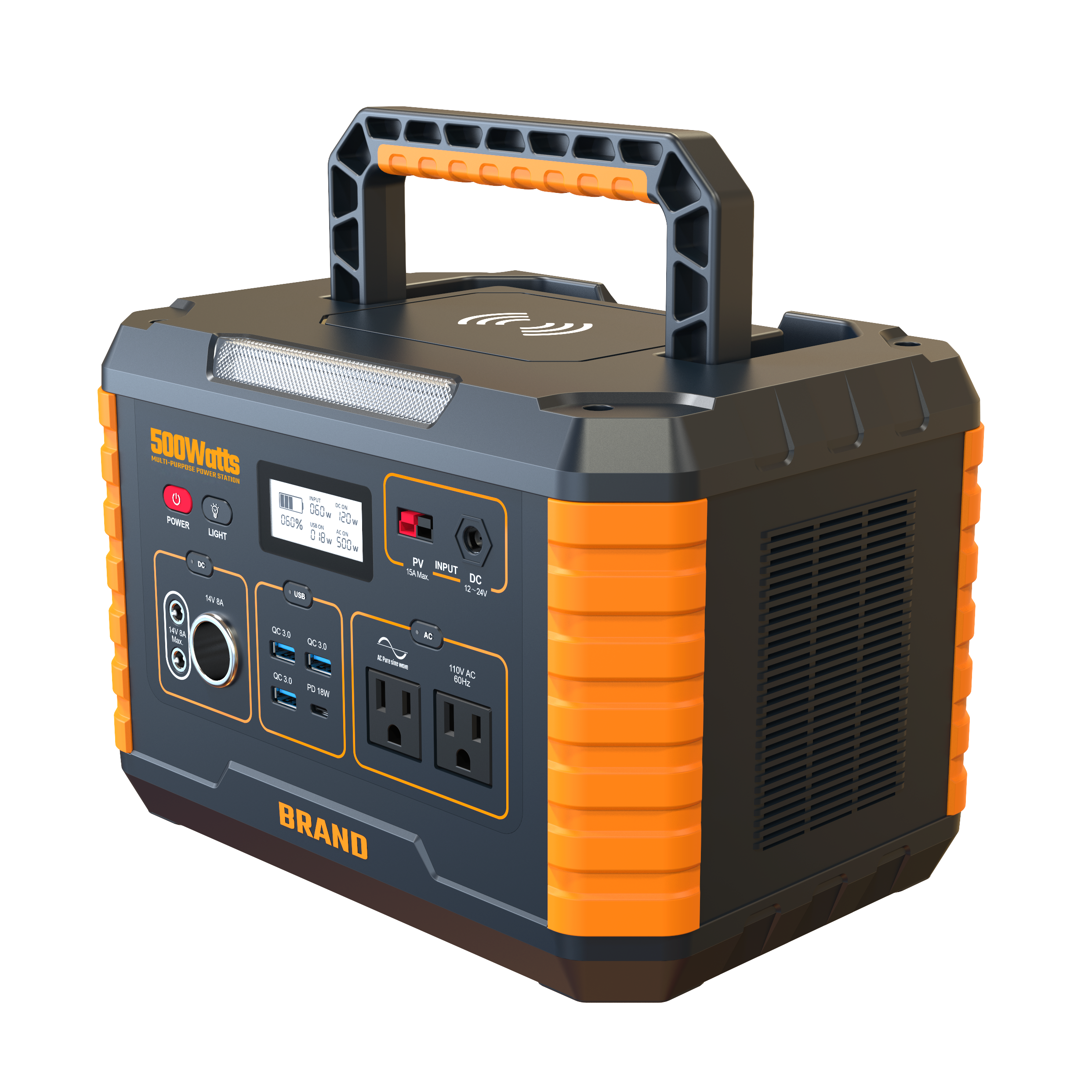 AC output110V 500wh Солнечная электронная электростанция PD18W QC3.0 Портативная Домашняя электростанция