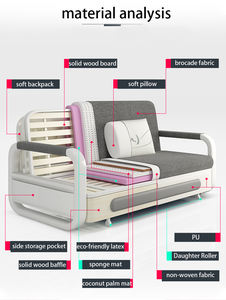 NOVA économiser de l'espace salon meubles tissu causeuse canapé cum ensembles de lit 2 places canapé Come lit pliant canapé avec rangement - Product Image 4