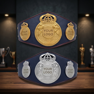 Ceinture de championnat de boxe personnalisée en cuir PU or et argent, unisexe, durable, équipement d'entraînement d'arts martiaux - Product Image 3