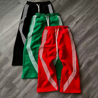 Pantalon de survêtement ample et décontracté pour homme Yingling, coupe droite, motif rayé contrastant, avec logo personnalisé, en molleton épais