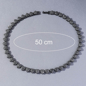 Collar con Forma de Corazón en Chapado de Oro y Plata, Estilo Hiphop, para Hombre y Mujer, con Pedrería, Joyería de Moda - Product Image 5