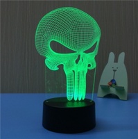 Veilleuse acrylique écologique à la maison 3d Led lampe de table à piles Kids Night Touch Light
