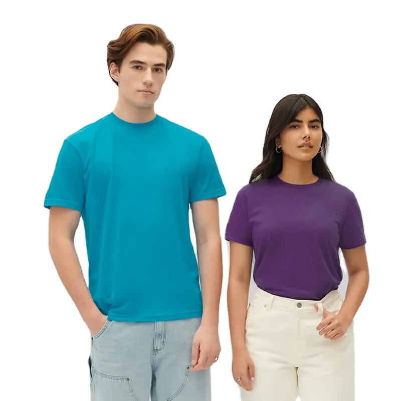 Wholesale Blank T Shirt Custom Polyester Cotton t-shirt Printing logo for Mens Plain t shirts 180g Blank T-Shirt