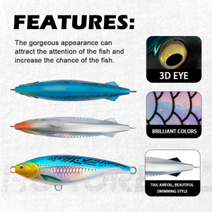 HONOREAL Leurre de Pêche "Pencil Popper" et "Stick Bait" 150mm & 190mm, Longue Portée pour Eau Salée - Product Image 5