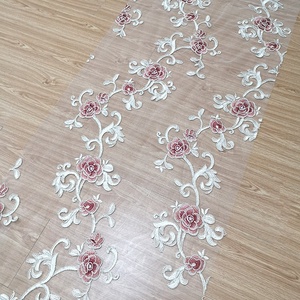 Rideau personnalisé avec des fleurs rouges, Offre Spéciale, voile de salon, brodé à la main, turquie - Product Image 6