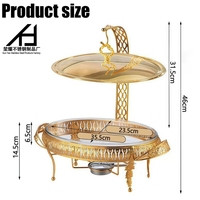 Chauffe-Plat Ovale de Luxe en Acier Inoxydable Doré avec Couvercle Suspendu pour Buffet et Fêtes – Fournitures Hôtelières de Haute Qualité