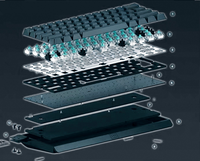 Clavier mécanique programmable USB-C pleine taille 2025 MG Wooting 60HE Layout Black Silence Pad Cherry avec coussinets d'axe pour un son amélioré