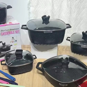 Juego de Utensilios de Cocina Antiadherentes de 25 Piezas, Acero Inoxidable con Mango, Olla <span class=keywords><strong>Imperial</strong></span>, para Cocinar en Casa, Uso Alimentario, Hecho de Vidrio, Aluminio, Granito y Metal - Product Image 2
