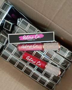 Glaçure à lèvres mate en velours rouge végétalien collant brillant repulpant mini brillant à lèvres mignon contenant de démarrage 3 ml avec kit applicateur - Product Image 5