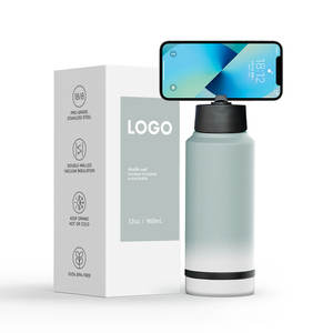 Nouvelle arrivée, bouteille d'eau magnétique en acier inoxydable, support de téléphone, isolation sous vide, 1000 ml, eau de sport - Product Image 1