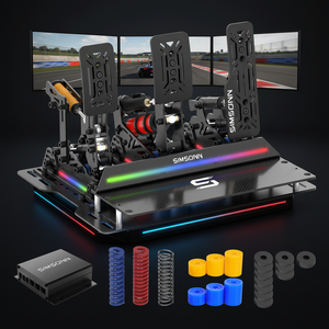 Volant et pédales de jeu de course SIMSONN True Force Feedback, nouveau design, tige hydraulique 100 Nm en option, connexion USB, Wii - Product Image 1