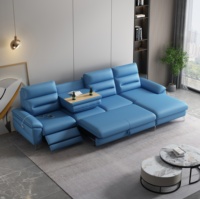 Canapé-lit modulaire de luxe moderne en forme de L, 4 places, avec rangement, pliable, inclinable électriquement, avec structure en bois pour salon