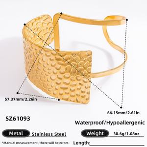 Minimalist <b>Charm</b> Bracelet for Women Niche Design Open Mouth Hand Jewelry 18k Gold Stainless Steel Material - Product Image 6