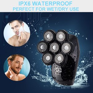 Rasoirs 5 en 1, rasoir rotatif rechargeable 7D pour hommes chauves, étanche IPX6, kit de toilettage humide et sec, rasoir électrique pour hommes - Product Image 6