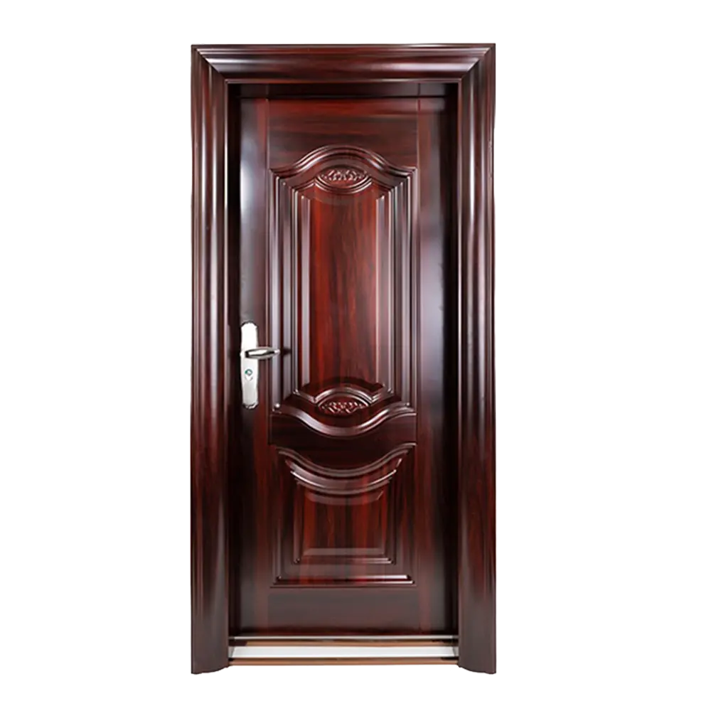 ประตูหลักการออกแบบที่ทันสมัยประตูทางเข้าด้านหน้าประตูเหล็กดัดประตูเหล็กรักษาความปลอดภัยสำหรับบ้าน
