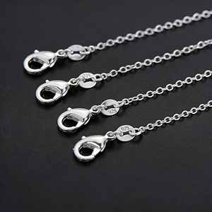 1MM Link Chain Necklace 16/18/20/22/24 Inch Sterling Silver Plating Fashion Jewelry <strong>for</strong> Women/Men Stainless Steel Main Material - Product Image 1