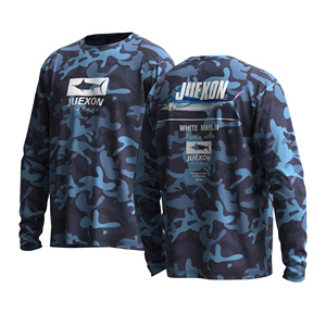 เสื้อผ้าตกปลาผู้ชายลายพรางทะเลสีขาวพิมพ์ลายตามสั่ง 100% โพลีเอสเตอร์ UPF50 กันน้ำ กันลม ระบายอากาศ แห้งเร็ว - Product Image 6