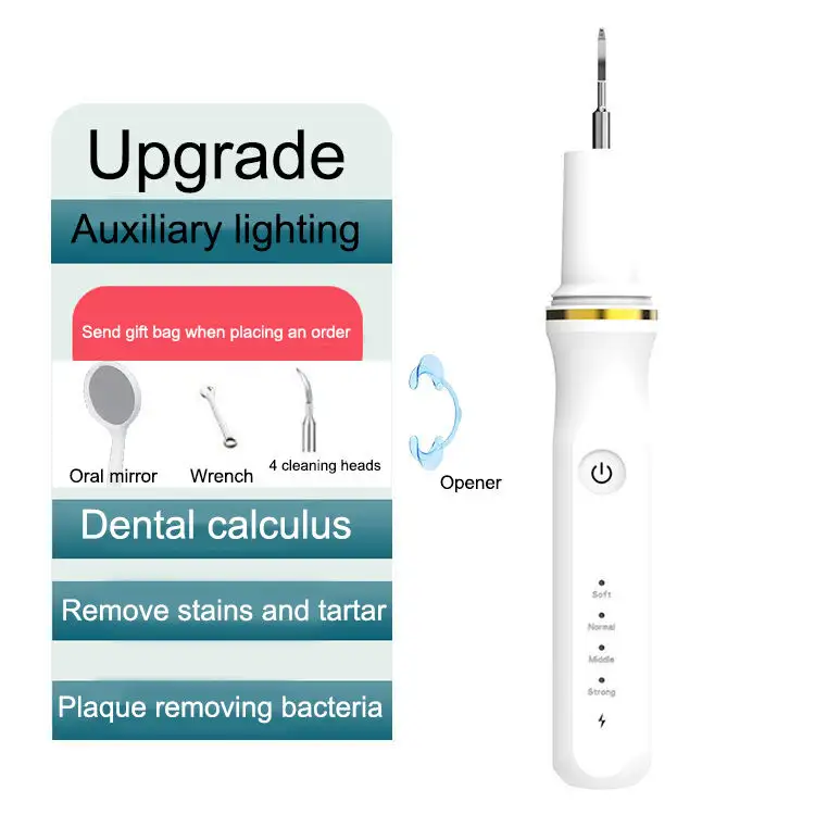 Huishoudelijke Tandheelkundige Scaler Ultrasone Elektrische Tandreiniger Tand Scaler Tandheelkundige Calculus Verwijderaar 4 Modi Met Led Spotlight