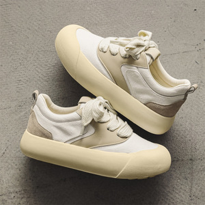 รองเท้าผ้าใบผู้ชาย เพิ่มความสูง แบบต่อผ้า หัวโต สไตล์คู่รัก ใช้งานได้หลากหลาย รองเท้าลำลอง รองเท้าผ้าใบเทรนดี้สำหรับออกกำลังกาย - Product Image 6